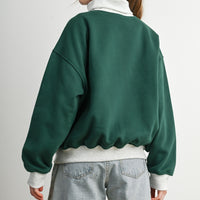 Contrast Turtleneck Oversized Sweatshirt