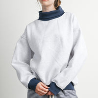 Contrast Turtleneck Oversized Sweatshirt