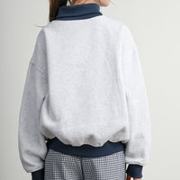 Contrast Turtleneck Oversized Sweatshirt