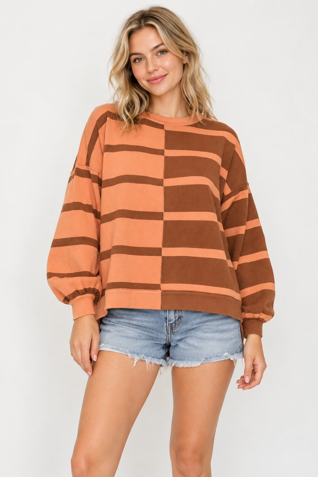 Choco Uptown Stripe Pullover