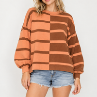 Choco Uptown Stripe Pullover
