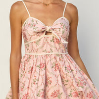Floral Tie-Front Mini Dress