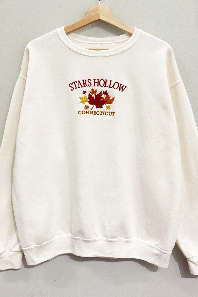 Stars Hollow Embroidered Oversized Crewneck Sweatshirt