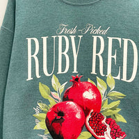 Ruby Red Pomegranate Oversized Sweatshirt