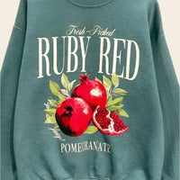 Ruby Red Pomegranate Oversized Sweatshirt