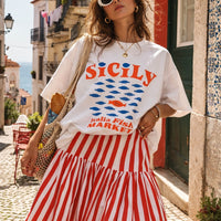 Sicily Italia Fish Market Oversized Graphic Tee