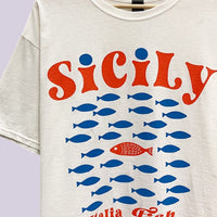 Sicily Italia Fish Market Oversized Graphic Tee