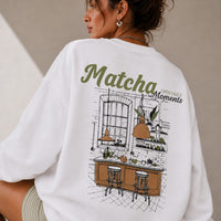Matcha Moments Oversized Graphic Sweatshirt