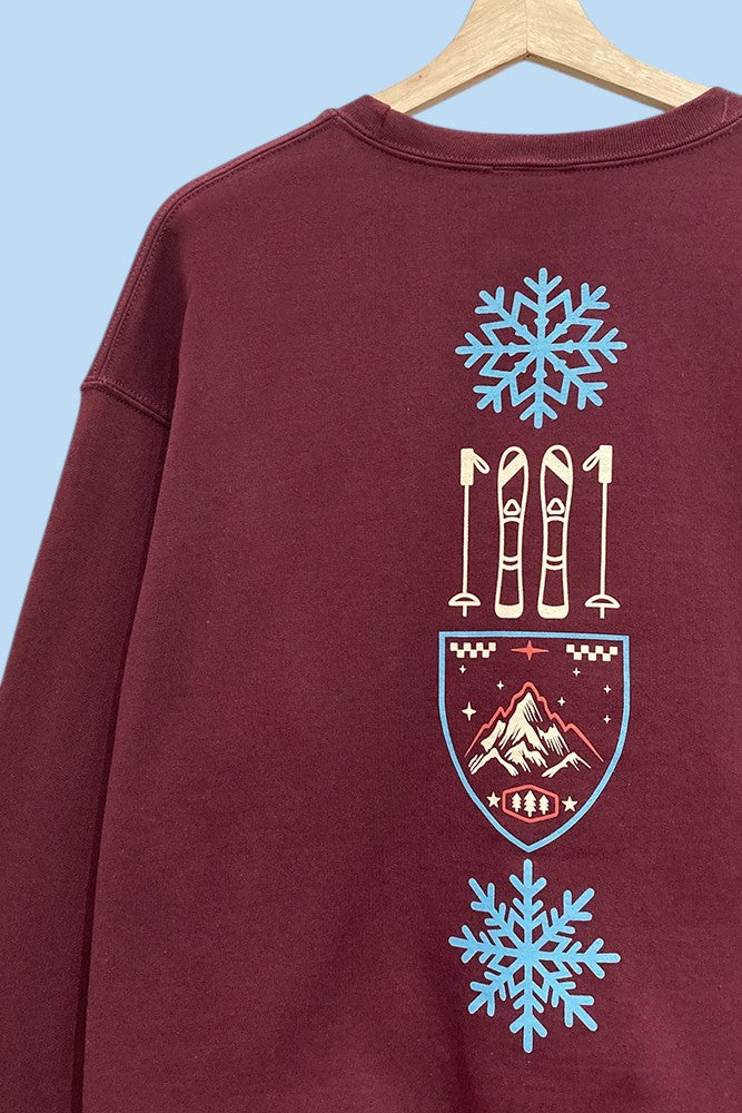 Banff Alberta Graphic Oversized Sweatshirt – Burgundy