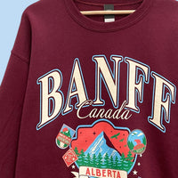 Banff Alberta Graphic Oversized Sweatshirt – Burgundy