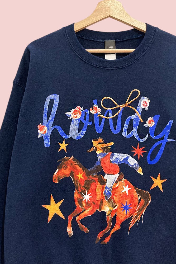 Howdy Cowboy Graphic Oversized Sweatshirt