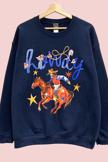 Howdy Cowboy Graphic Oversized Sweatshirt