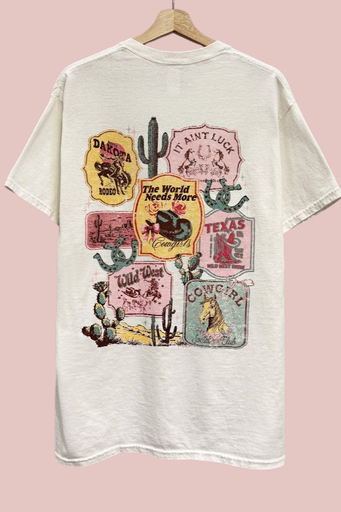 The World Needs More Cowgirls Oversized Graphic Tee