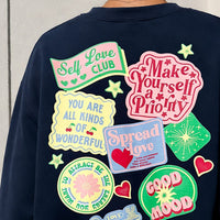 Self Love Club Graphic Oversized Sweatshirt – Navy