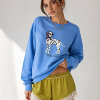 Très Chic Dalmatian Oversized Graphic Sweatshirt