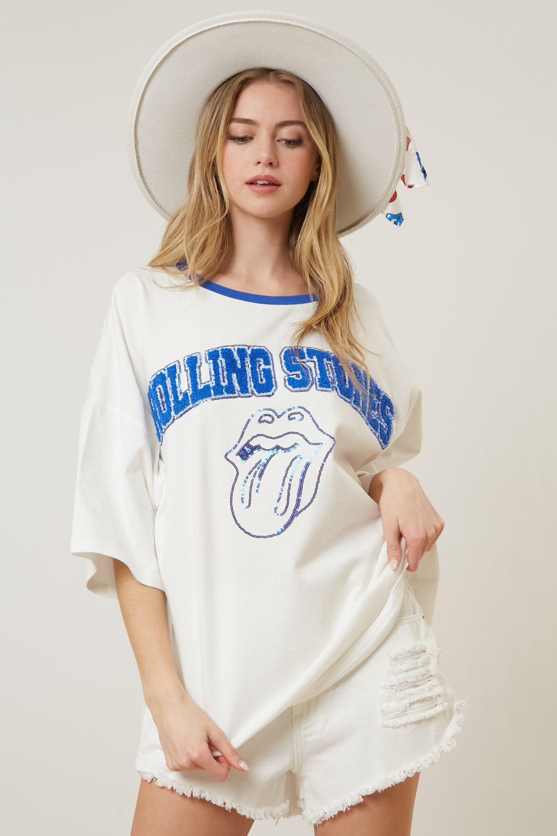 Rolling Stones Embroidery Oversized T