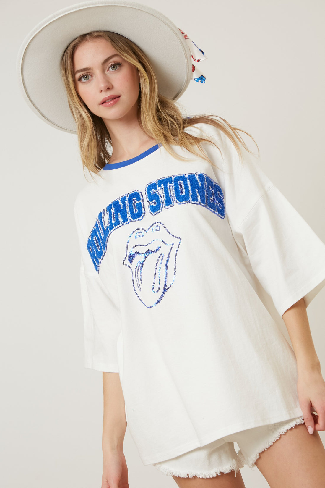 Rolling Stones Embroidery Oversized T