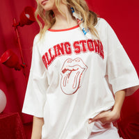 Rolling Stones Embroidery Oversized T