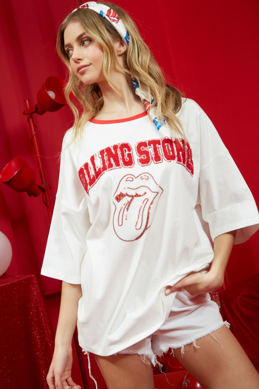 Rolling Stones Embroidery Oversized T