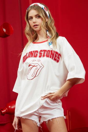 Rolling Stones Embroidery Oversized T