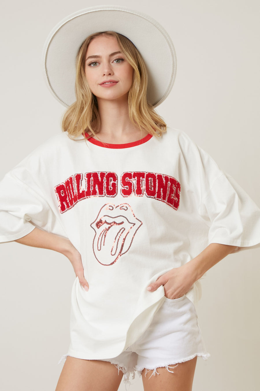 Rolling Stones Embroidery Oversized T