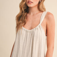 Linen Blend Wide Leg Jumpsuit