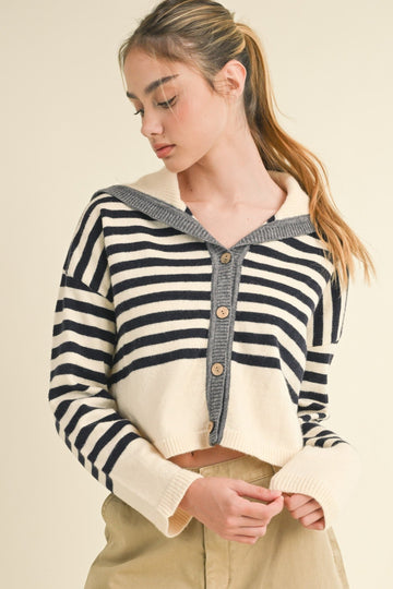 Sailor Collar Cute Sweater Cardigan