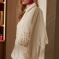 Floral Crochet Embellished Cropped Jacket