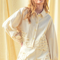 Floral Crochet Embellished Cropped Jacket