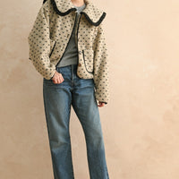 Soft Teddy Jacket with Contrast Collar