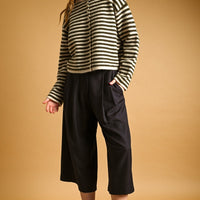 Relaxed Striped Button-Front Knit Cardigan