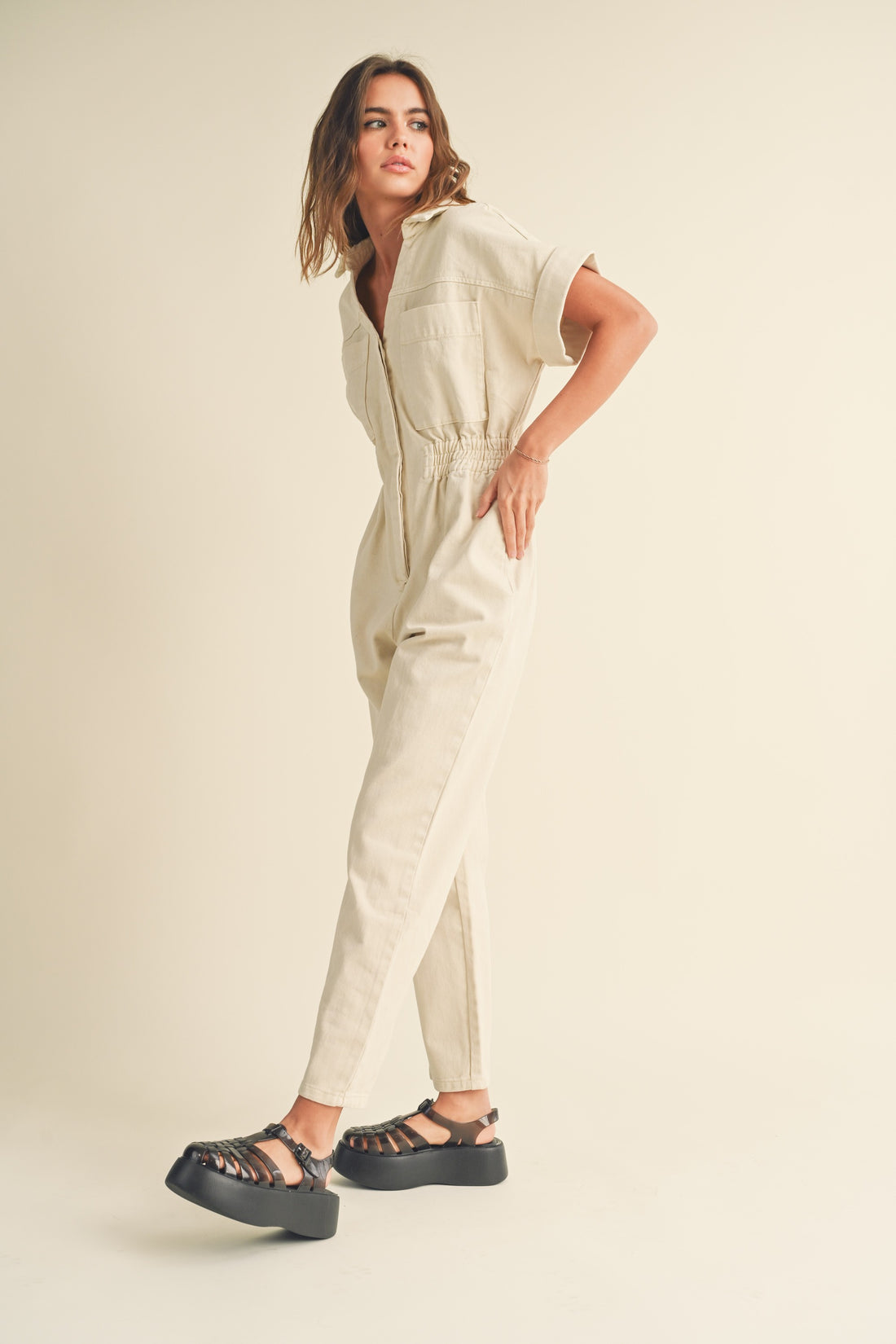 Cotton Denim Comfy Jumpsuit