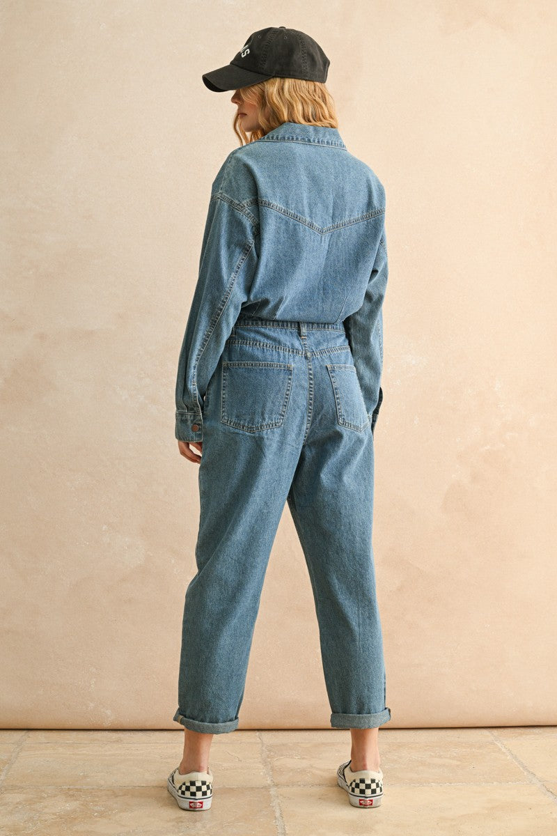Vintage Utility Denim Jumpsuit