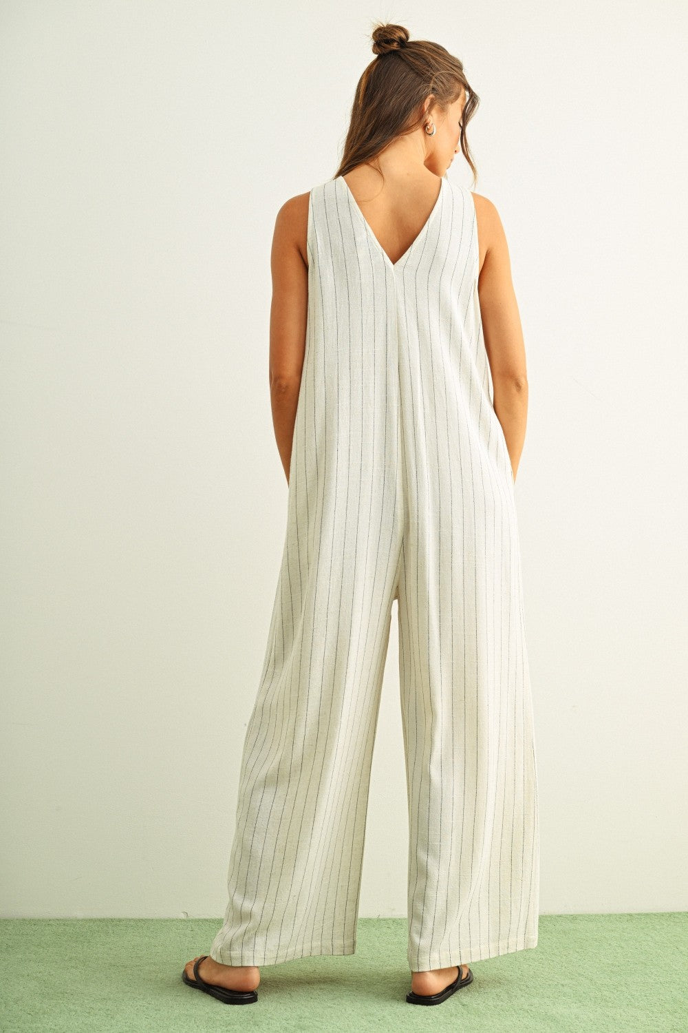 Striped Wide-Leg Jumpsuit