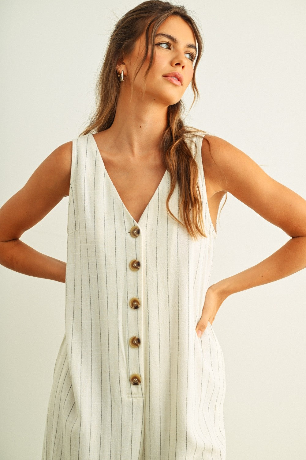 Striped Wide-Leg Jumpsuit