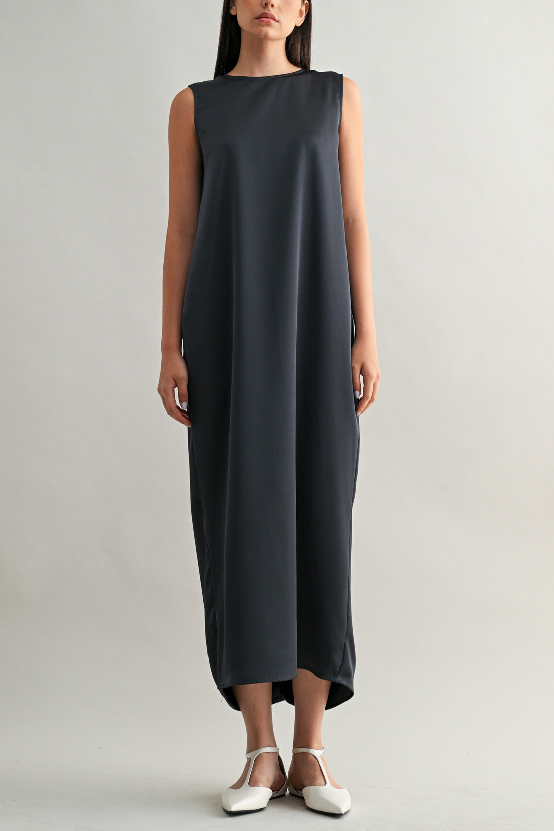 Draped Back Minimal Maxi Dress