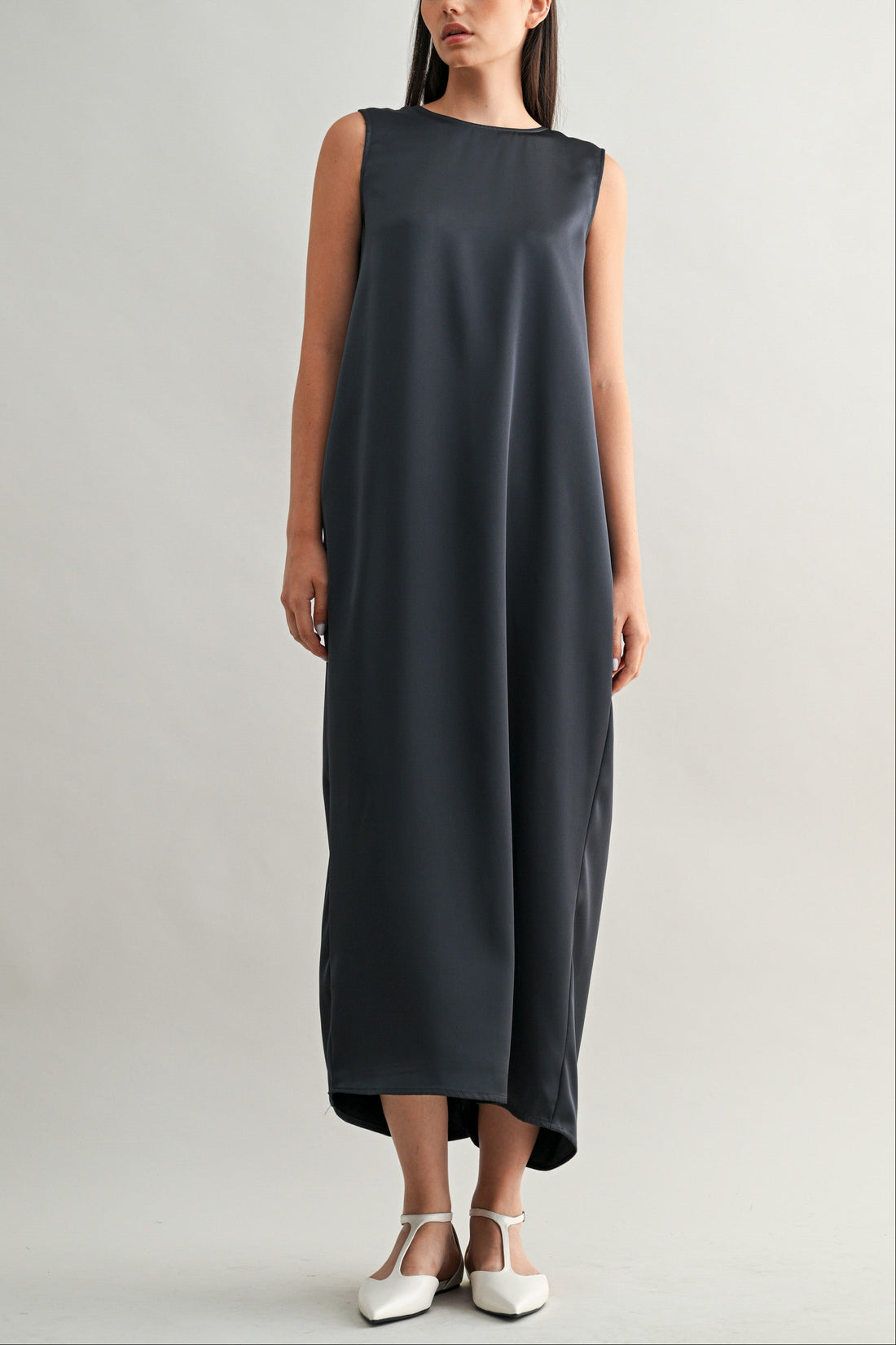 Draped Back Minimal Maxi Dress