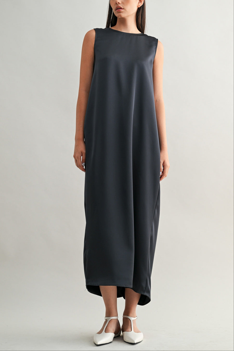 Draped Back Minimal Maxi Dress