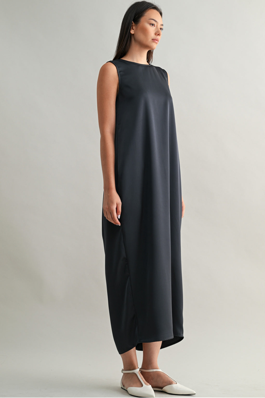 Draped Back Minimal Maxi Dress