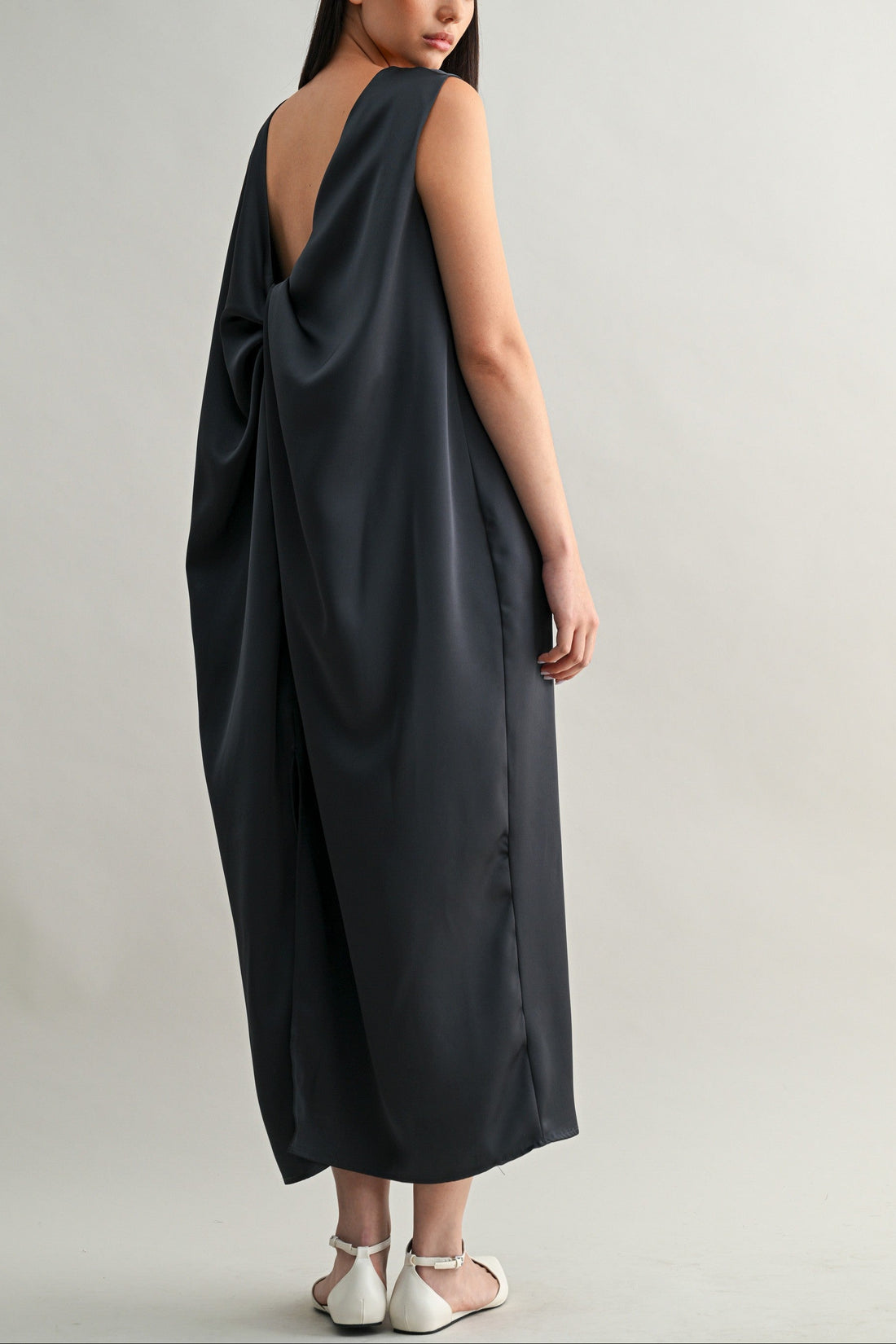 Draped Back Minimal Maxi Dress