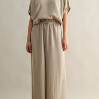 Relaxed Neutral Top and Wide Pants Set