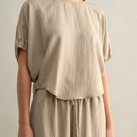 Relaxed Neutral Top and Wide Pants Set
