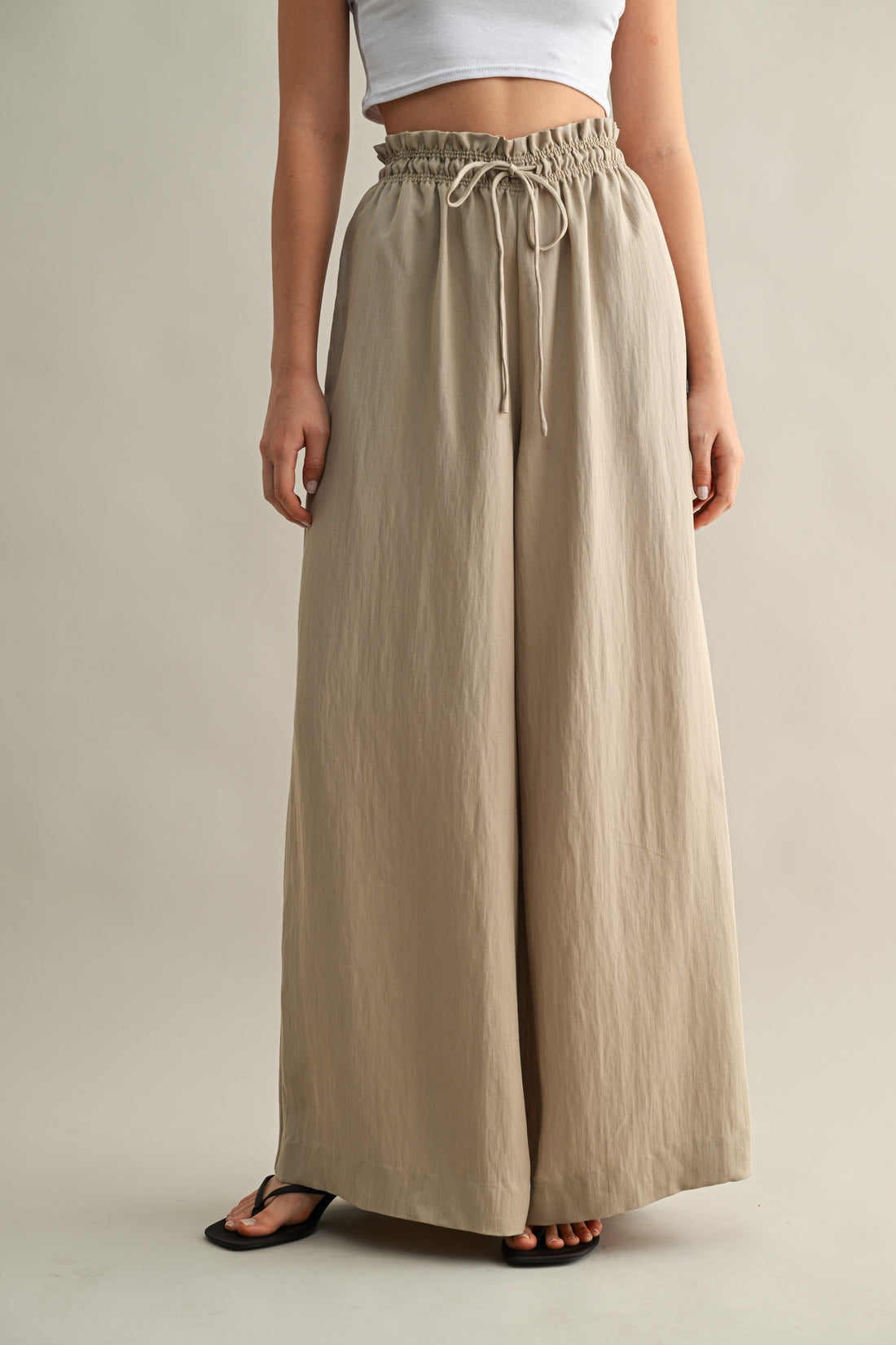 Relaxed Neutral Top and Wide Pants Set