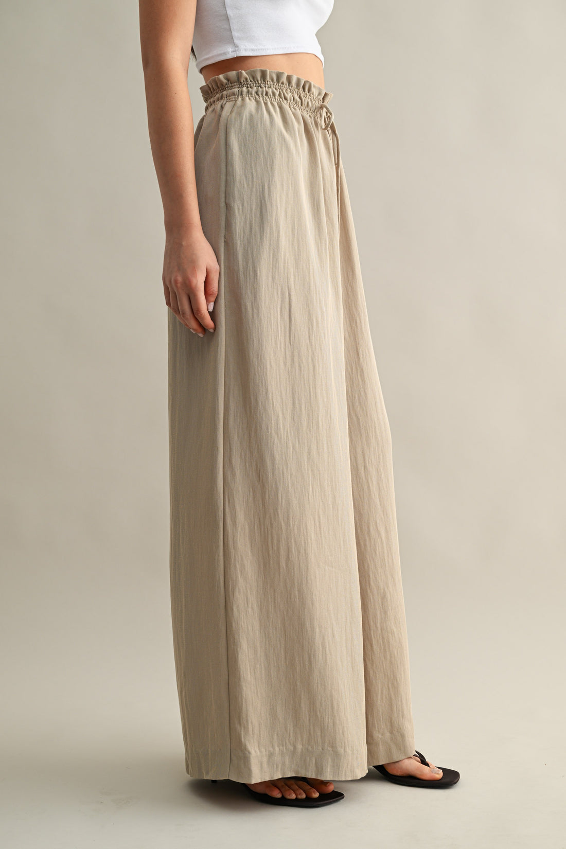 Relaxed Neutral Top and Wide Pants Set