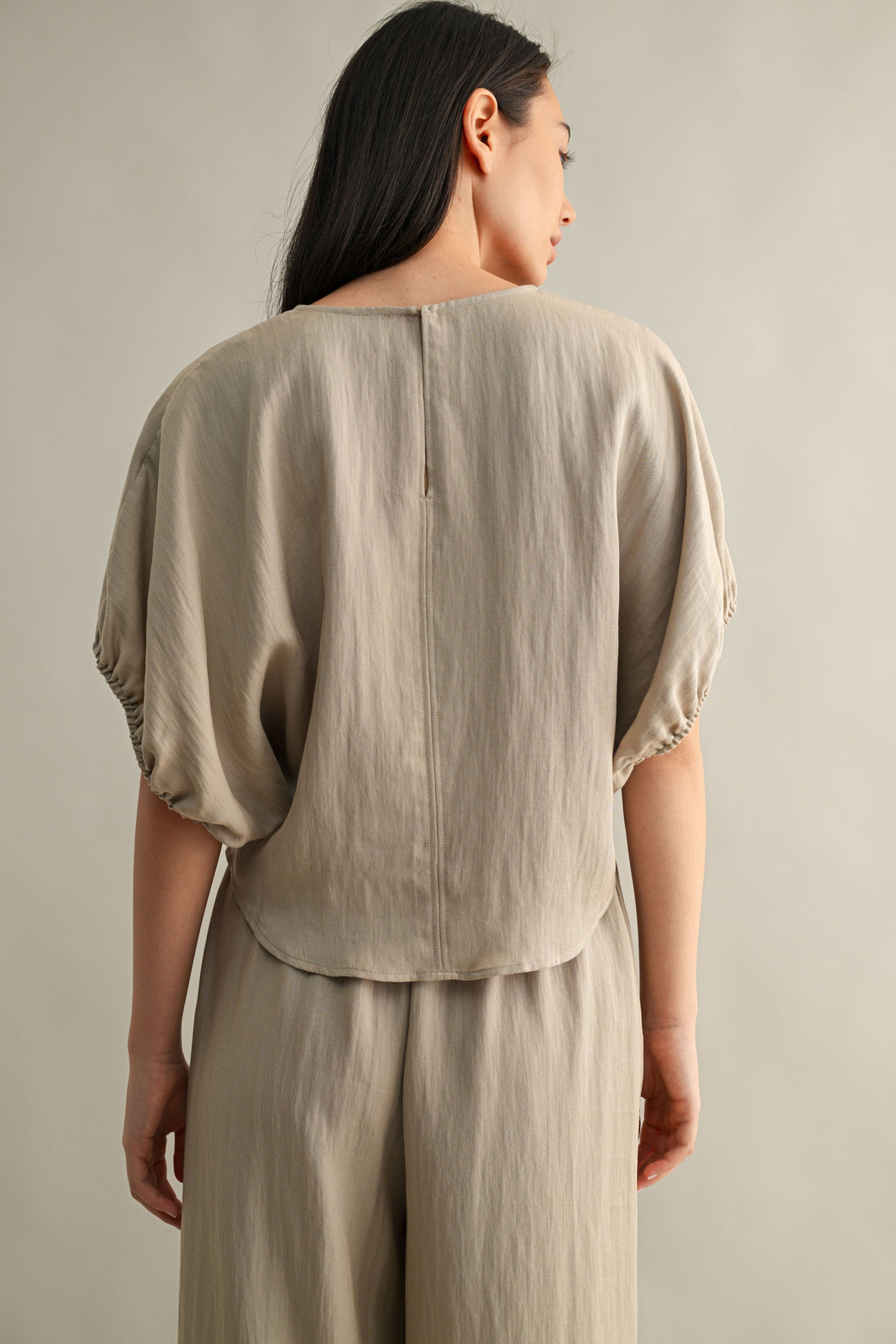 Relaxed Neutral Top and Wide Pants Set