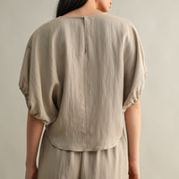 Relaxed Neutral Top and Wide Pants Set