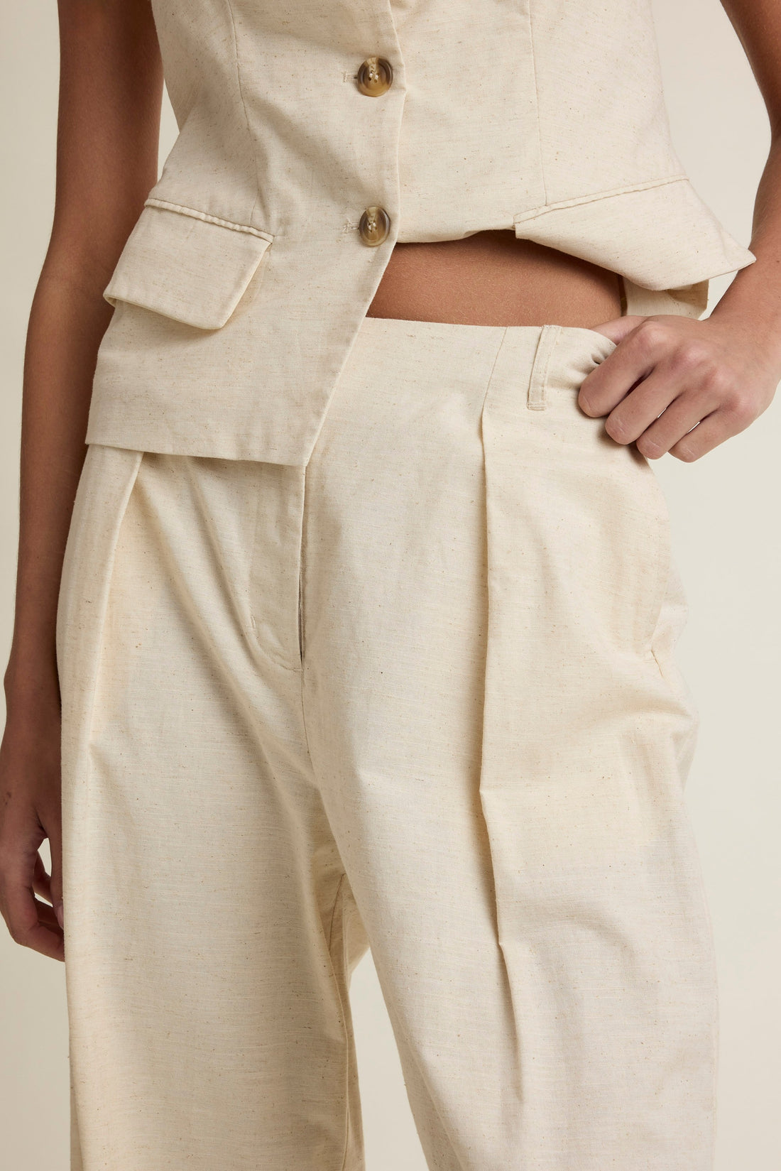 Coastal Muse Linen Blend Halter Top & Pants Set