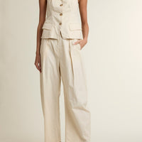 Coastal Muse Linen Blend Halter Top & Pants Set