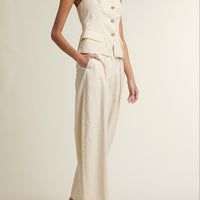 Coastal Muse Linen Blend Halter Top & Pants Set