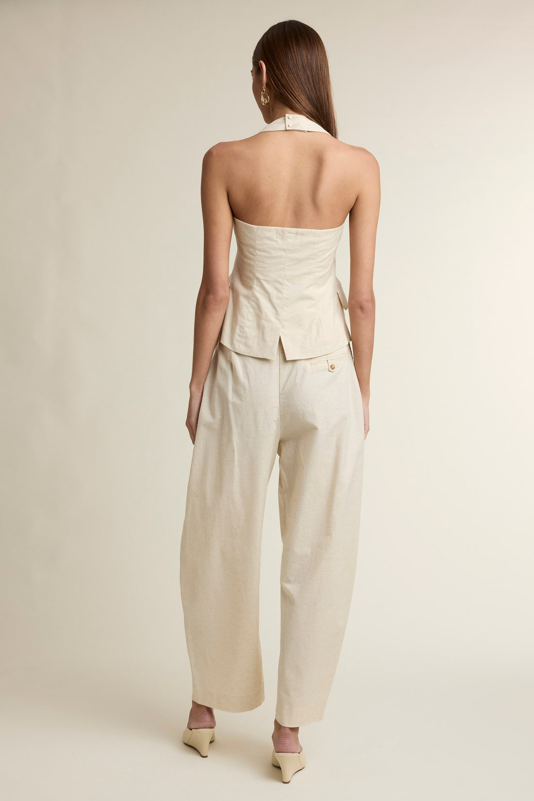 Coastal Muse Linen Blend Halter Top & Pants Set